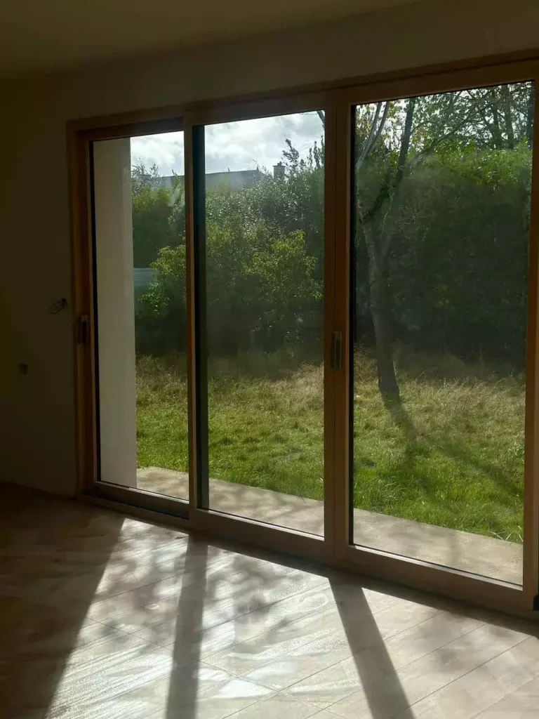 Coulissante Baie vitré maison rénovation Mixte Bois-alu MéO