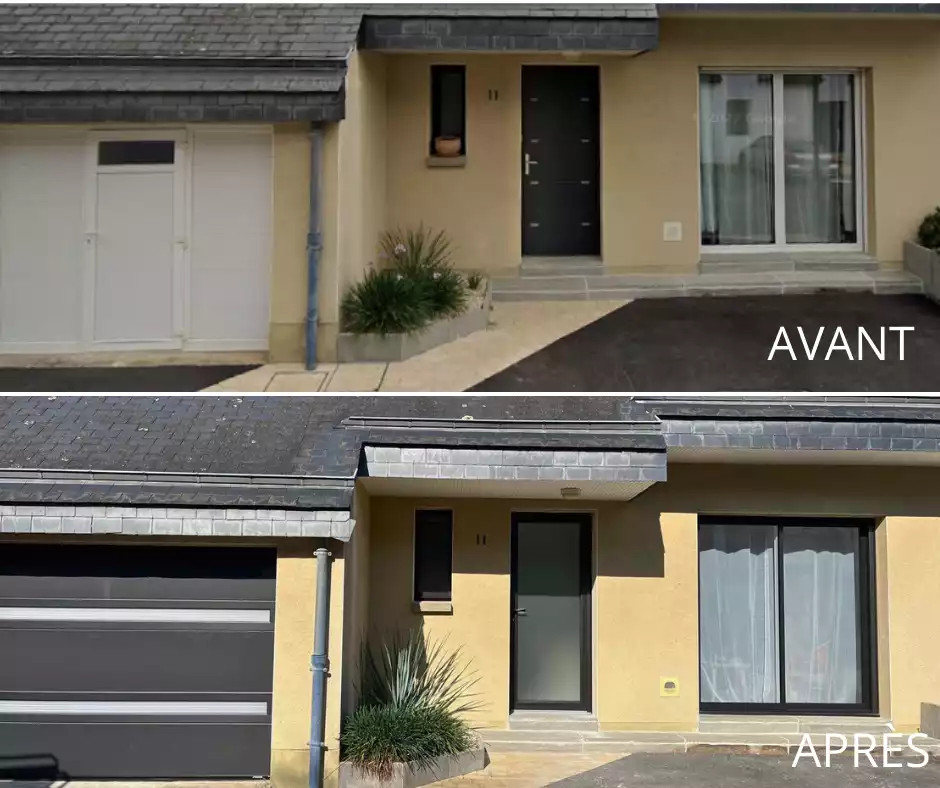 Avant -après la maison à Rennes, rénovation des menuiseries extèrieures