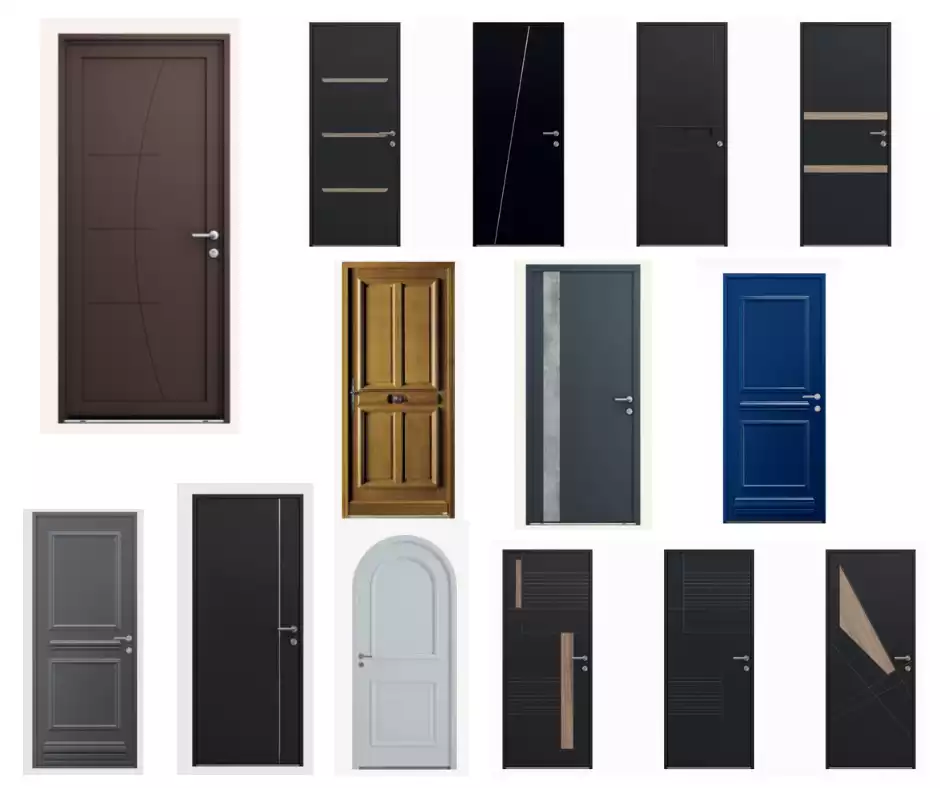 Modèles de portes d'entrée pleines en alu, bois, mixte alu-bois posées en Ille-et-Vilaine