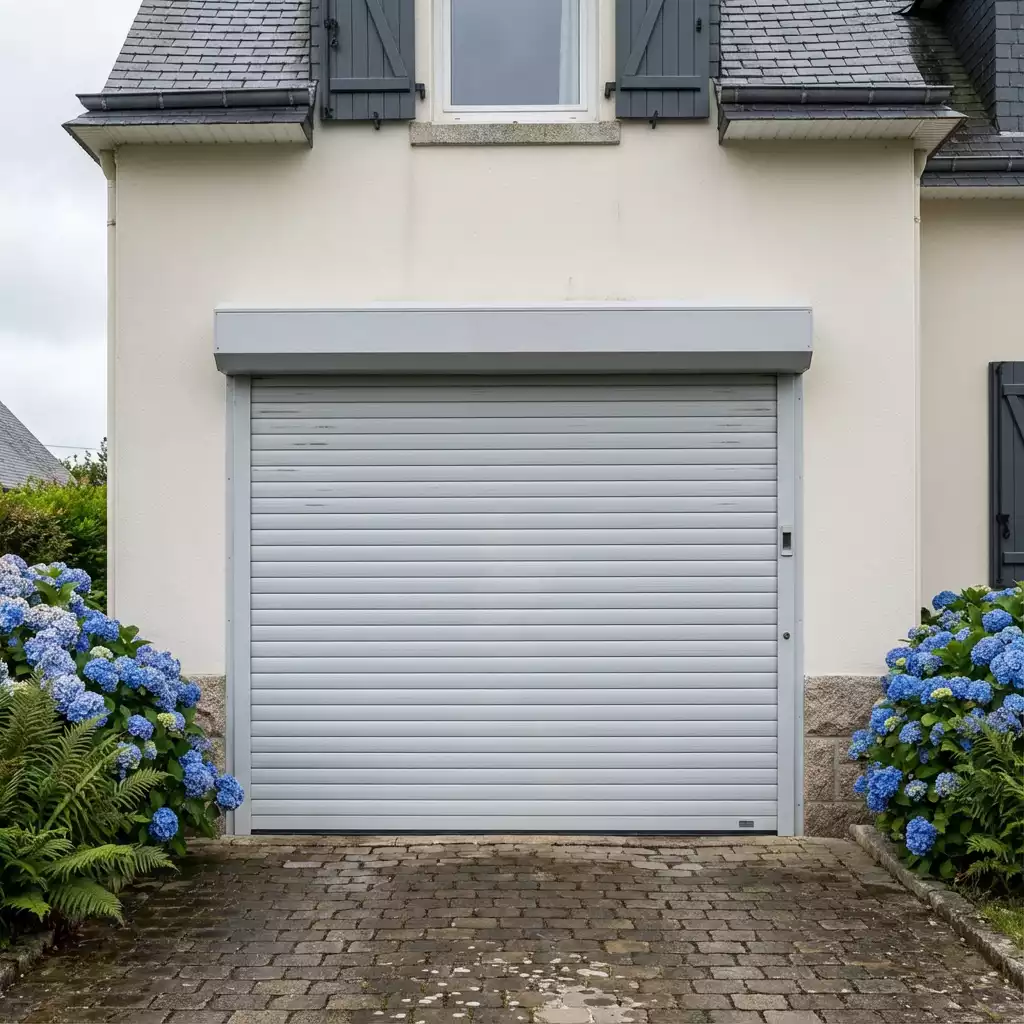 Porte de garage enroulable Melesse, vue extérieur