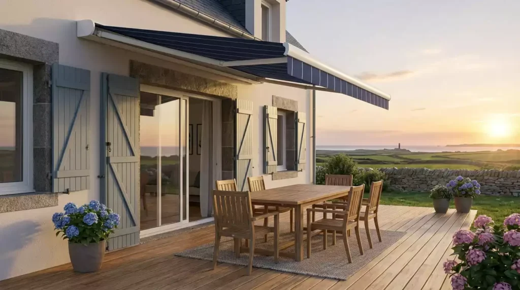 Store banne Dinard, Option : Le Lambrequin Enroulable (Pare-Soleil)