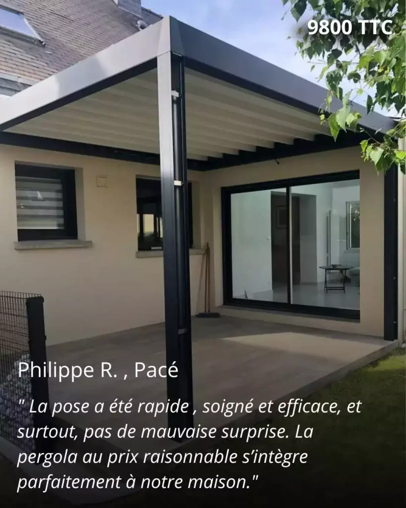 Pergola bioclimatique Marquises Stores , Installée à Pacé