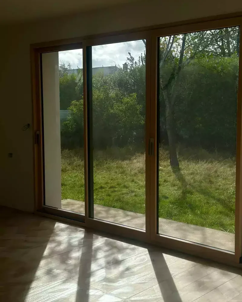 Coulissante Baie vitré maison rénovation Mixte Bois-alu MéO