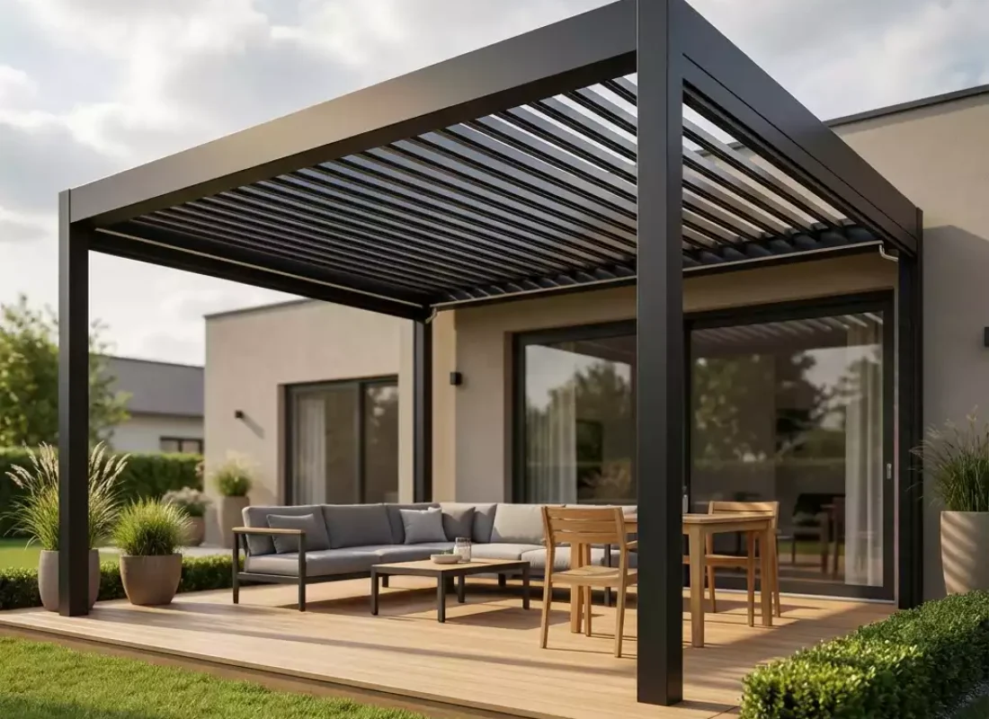 pergola bioclimatique adossée_cesson sevigné pergola bioclimatique adossée à cesson sevigné