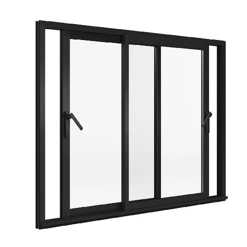fenêtre noire coulissante en aluminium RAL7016